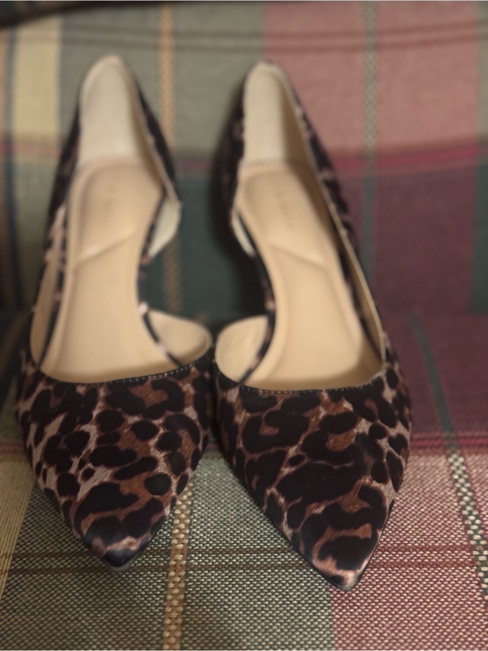 Kelly & Katie Sz 6.5M Leopard Print Pointed D'Orsay Heels EUC😊😊